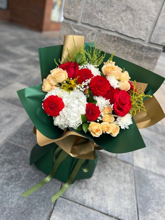 Crimson Sunset Flower Bouquet