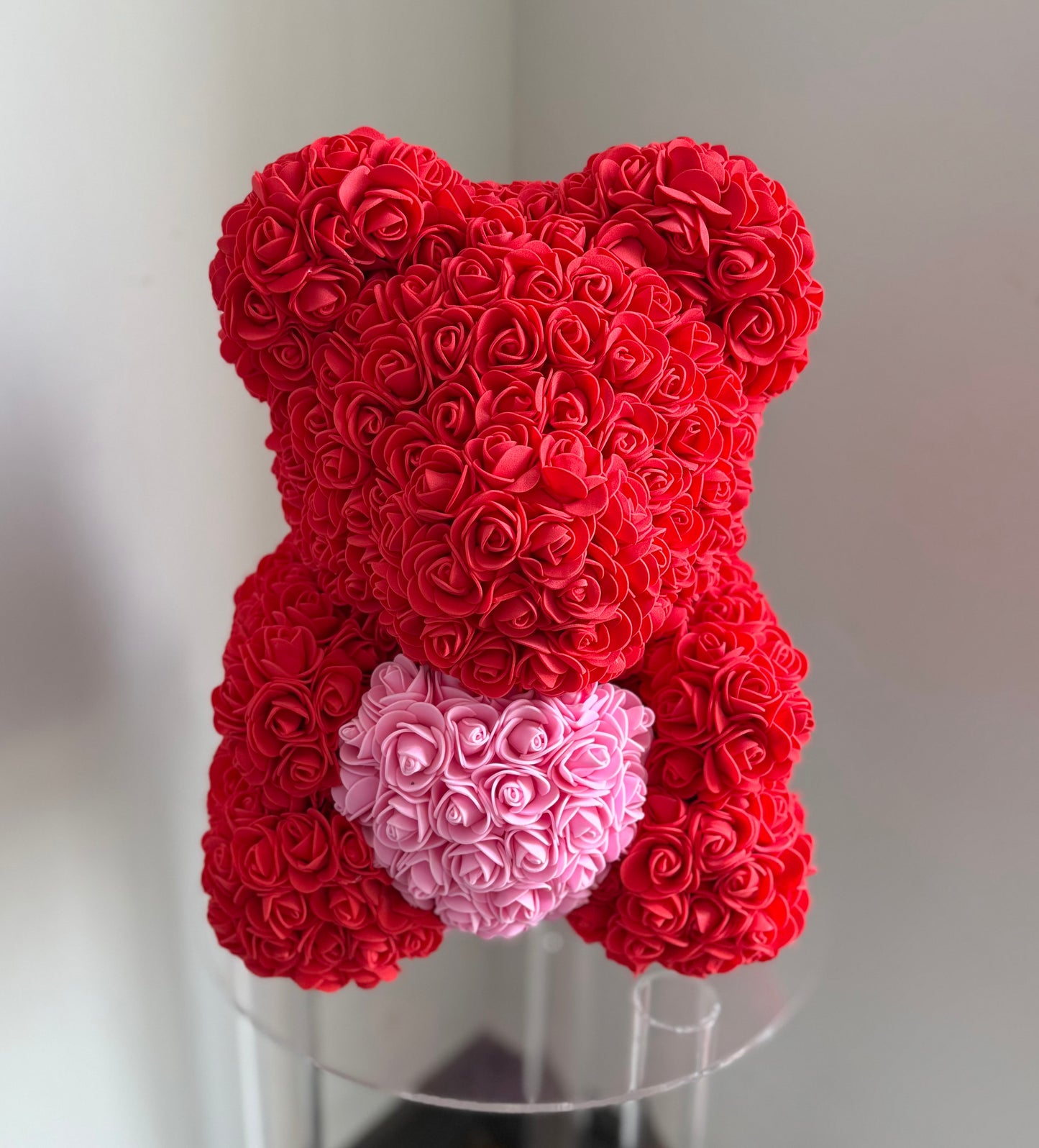 Rose Bear Red with Pink Heart