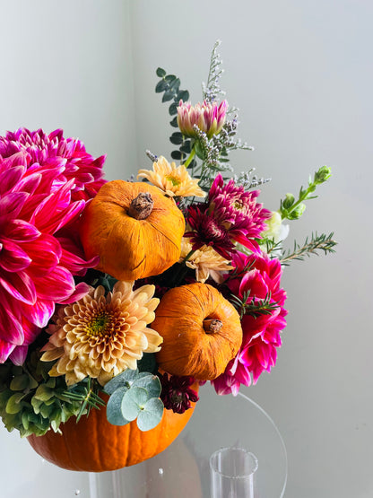 Pumpkin Vase Floral Arrangement - Toy Florist