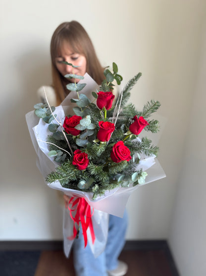 red rose flower bouquet