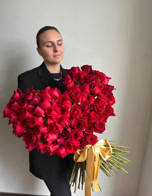 Heart Shape Bouquet Red Roses - Toy Florist