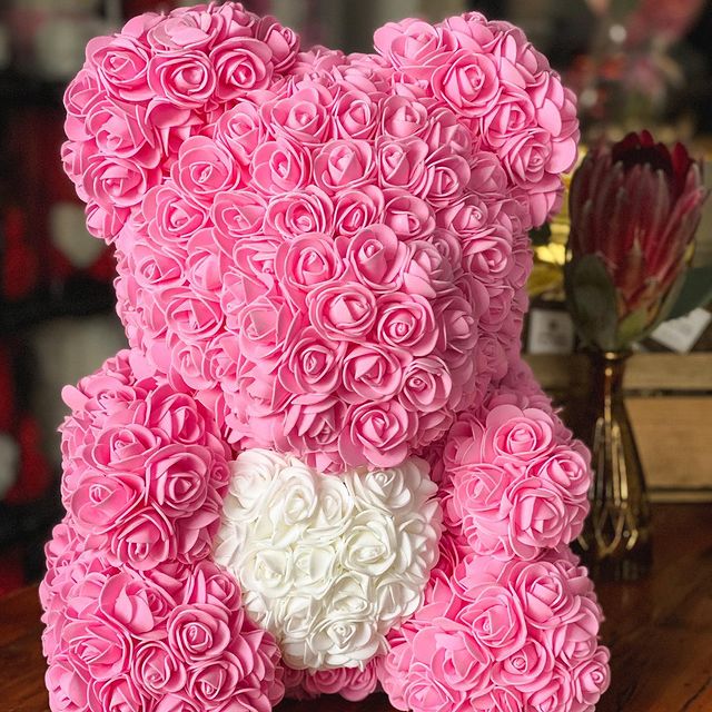 Toy Florist Rose Bear Pink with White Heart Buy Now Toy Florist